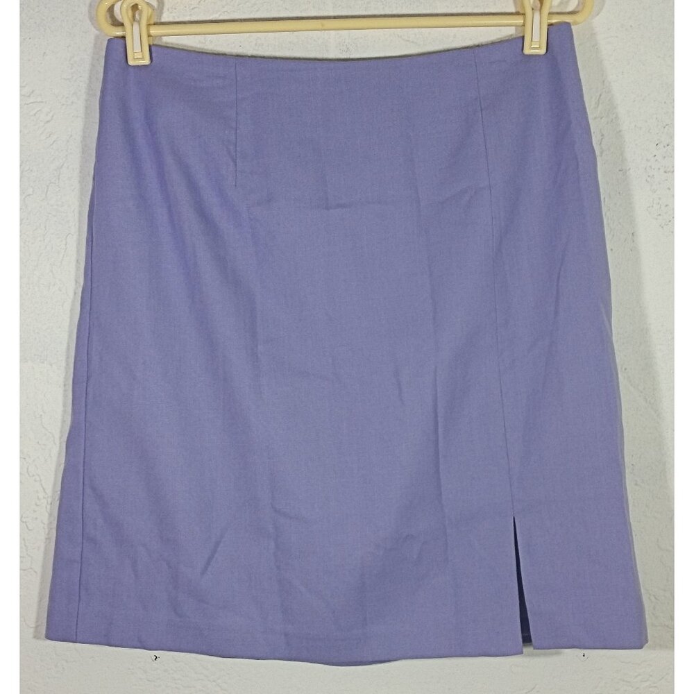 Dressbarn Skirt Size 12 Purple A Line Straight Slit Lined Career Zipper